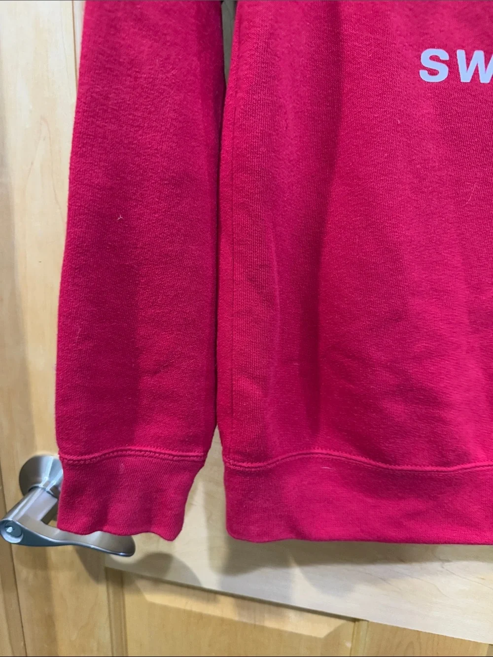 New Supreme Red Crewneck Sweatshirt with White Switzerland Cross size S